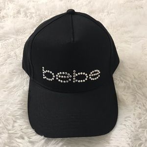 Bebe Logo Rhinestones Baseball Cap